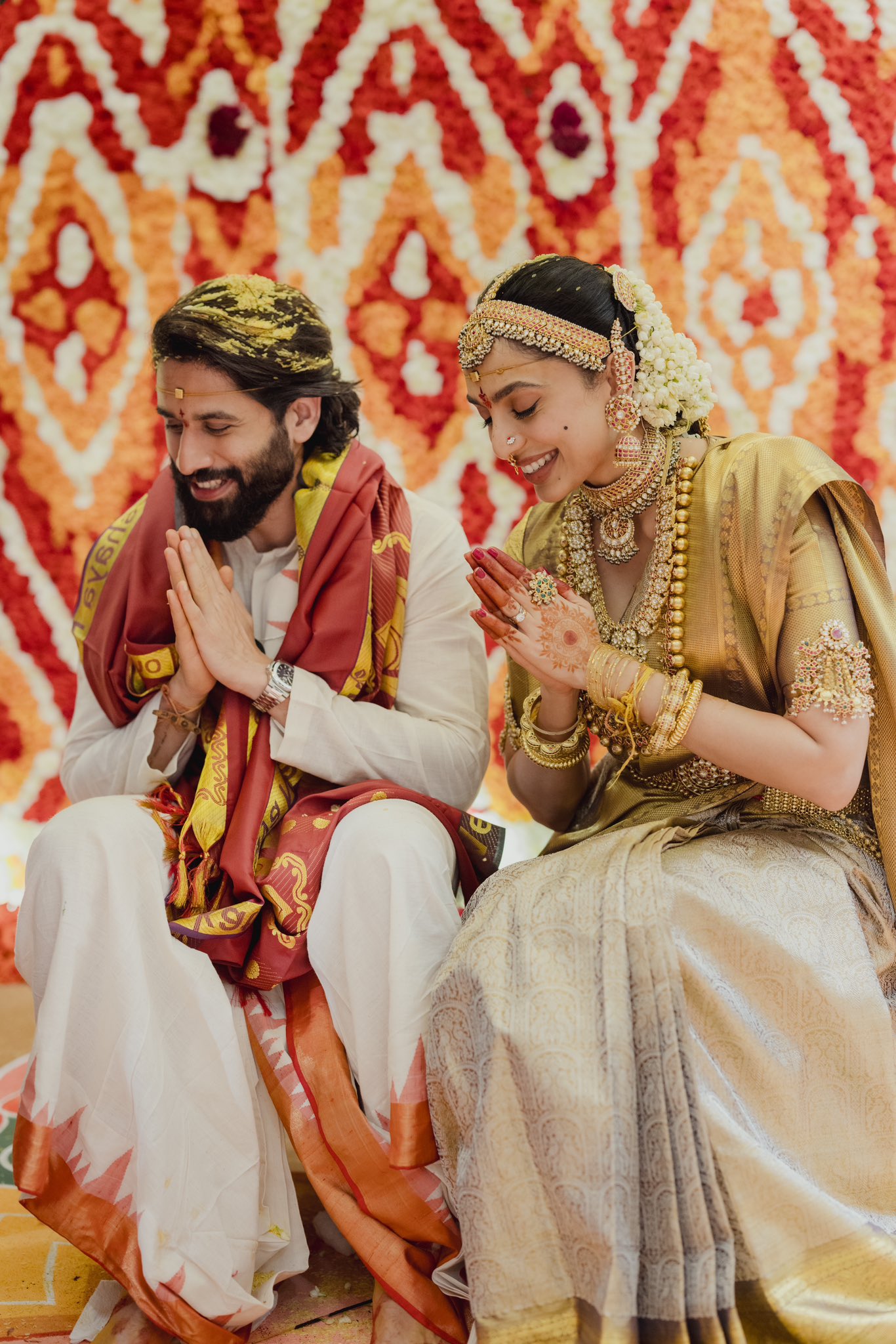 Bride and groom Sobhita and Naga Chaitanya